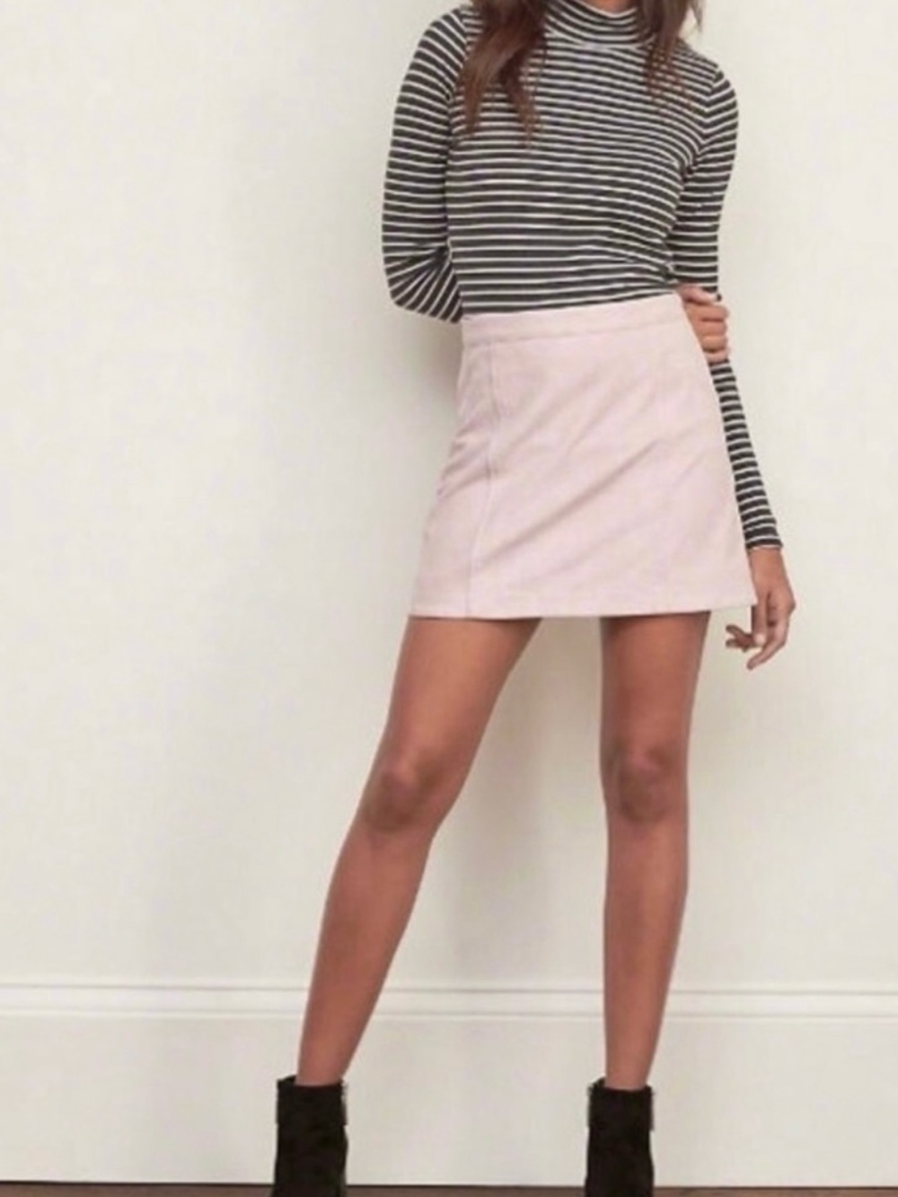 Abercrombie & Fitch Pink Faux Suede Mini Skirt